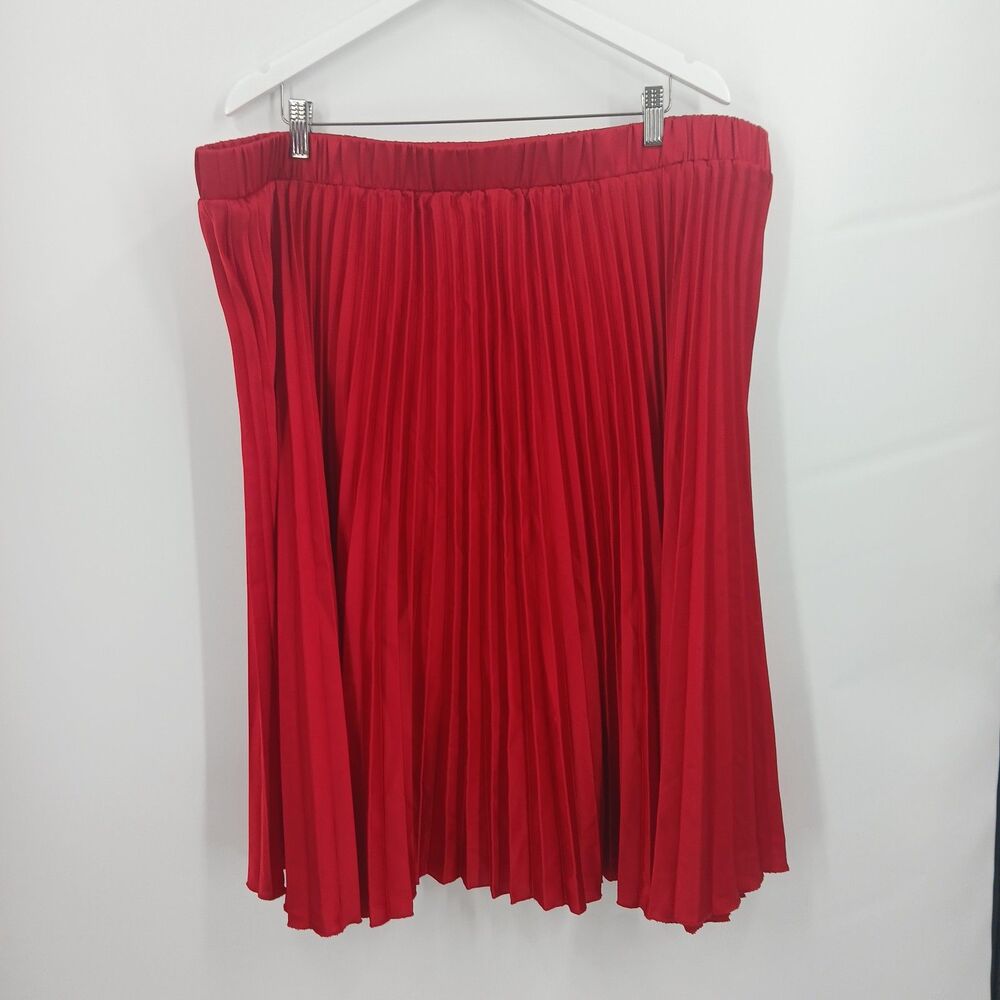 womans plus size 5X Red Pleated Plus Size Skirt STYLE Midi mini skirt